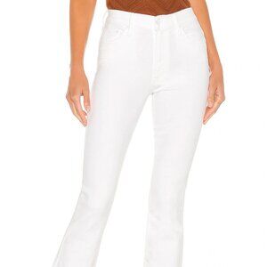 Mother The Insider Crop Step Fray White Jeans